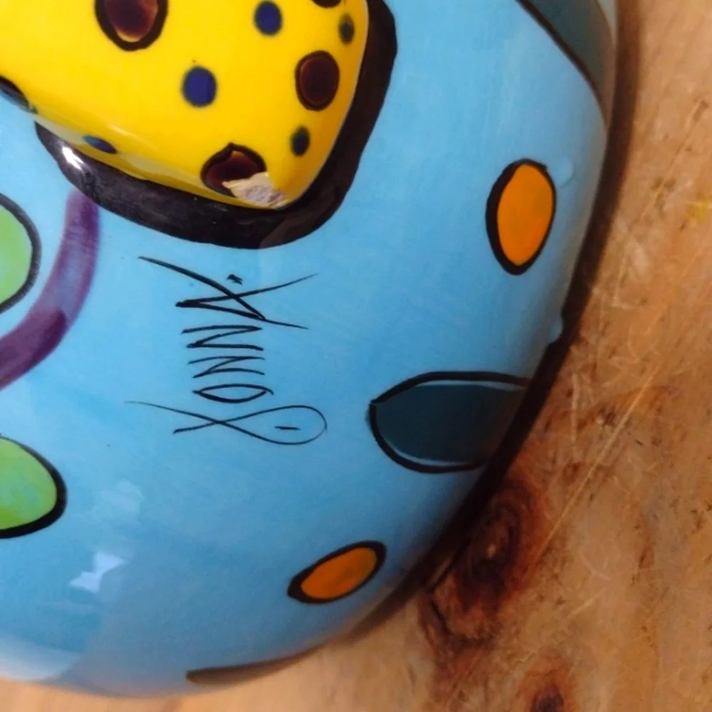 Hand Painted Large Ceramic Polka Dot Tea Pot